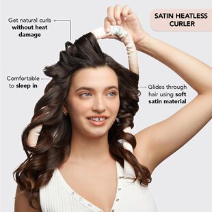 Factory Direct Supply Recommends the New Satin Heat-free Curling Iron Set for Sleeping and Hairdressing Lazy Tie-dyed Color Curling Iron