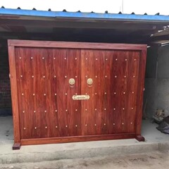 ナラ無垢材ドア、アンティーク中庭、中国風の古いナラ木製ドア、屋外ヴィラ、田舎の壁、廟、B&B