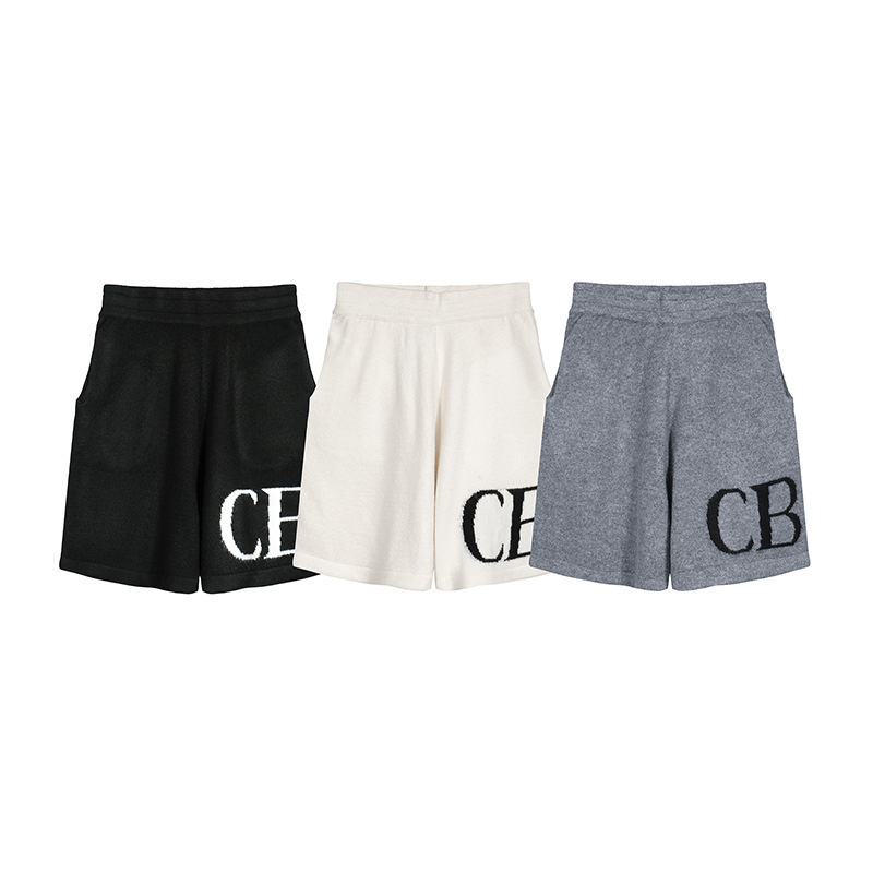 Cross-Border Cole Buxton Trendy Brand Cb Letter Logo Jacquard Knit Drawstring Shorts Casual Knit Pants for Men and Women Cross-Border Cole Buxton Trendy Brand Cb Letter Logo Jacquard Knit Drawstring Shorts Casual Knit Pants for Men and Women