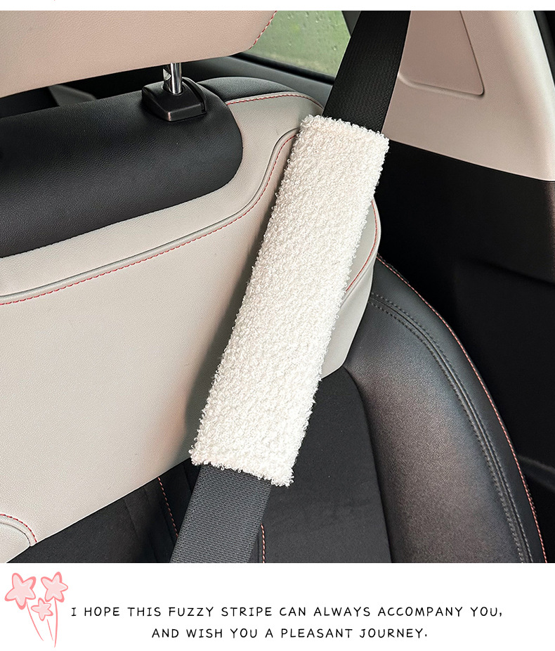 Car Seat Belt Shoulder Pads, Comfortable Lambswool Seat Belt Protectors, Anti-Wear and Anti-Strangle, Car Interior Decorative Shoulder Pads