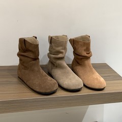 速鼎内增高勃肯靴女靴子2025秋冬季堆堆靴中筒马丁靴显瘦棕色短靴