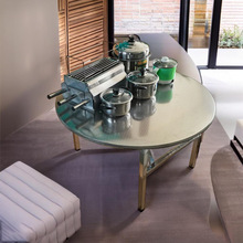 加厚全不锈钢折叠桌家用吃饭圆桌酒席圆餐桌圆台桌厂家批发直营