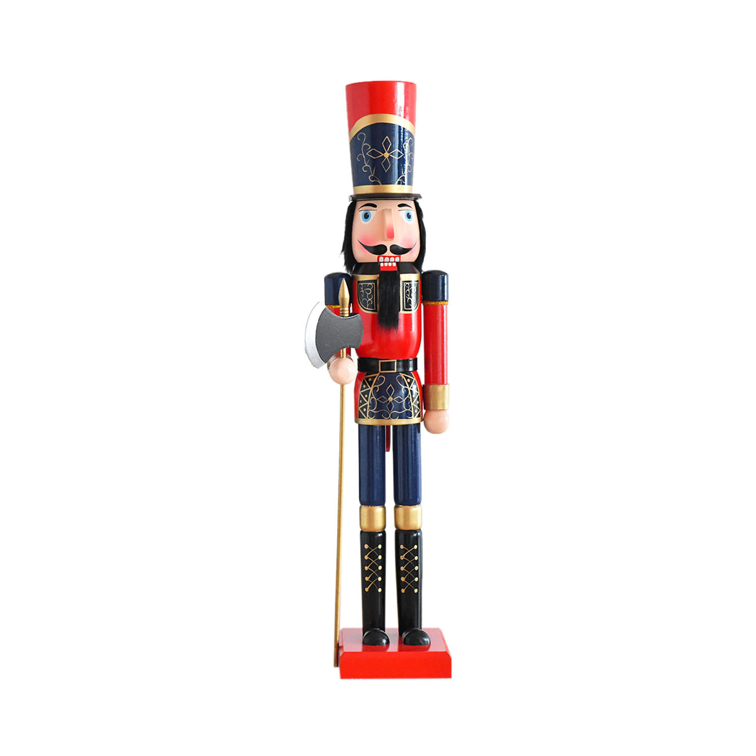 90CM en stock cascanueces marionetas de navidad decoración de la escena del centro comercial rey de nueces artesanías de madera
