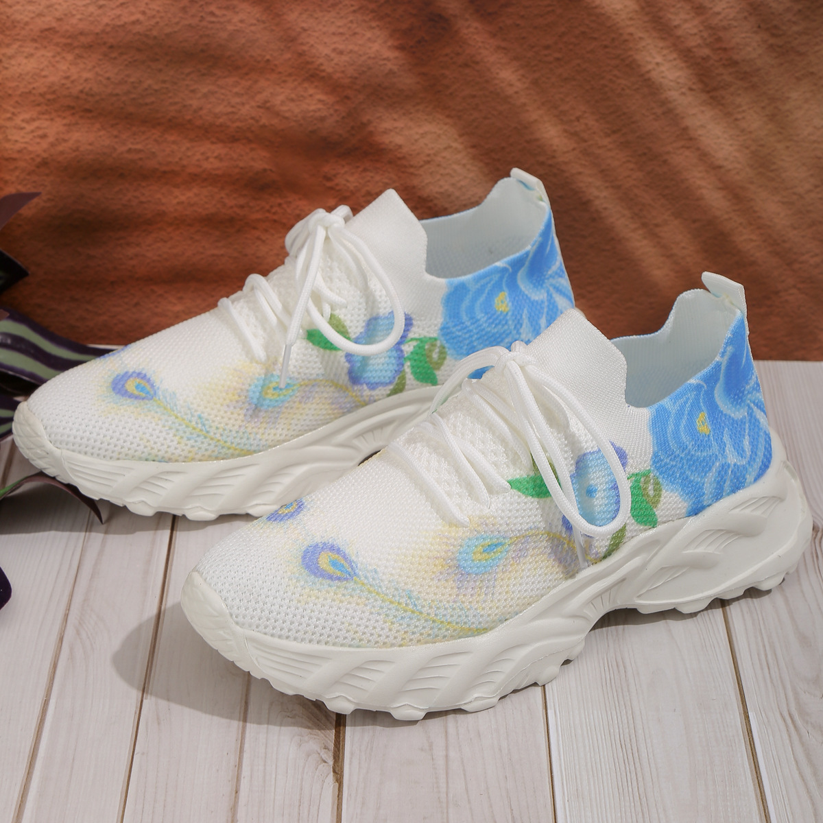 Suole arcobaleno nuovo colore moda femminile con una corrispondenza completa di scarpe sportive casual scarpe da donna in rete_voghion.com