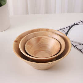 简约大气木质橡胶木三角形调料碗沙拉碗餐具碗厨房收纳碗木碗