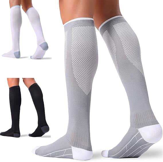 Calcetines de compresión transfronterizos Calcetines de pantorrilla Calcetines elásticos Deportes Ciclismo Correr Calcetines de yoga Calcetines de compresión de tubo largo para hombre Spot para mujer