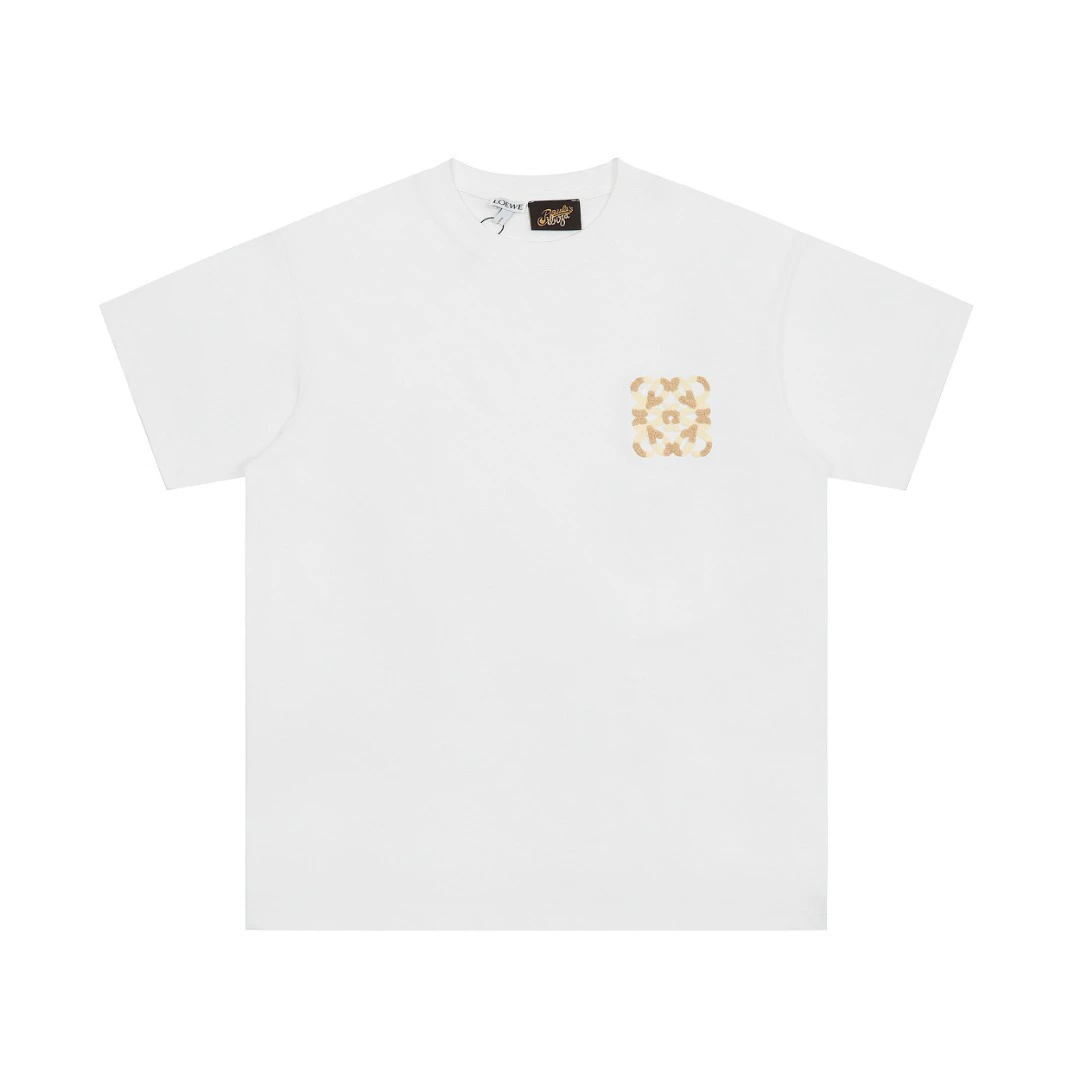 Весной и летом новая буква вышивки мода повседневная свободная иностранная одежда с круглым вырезом для мужчин и женщин