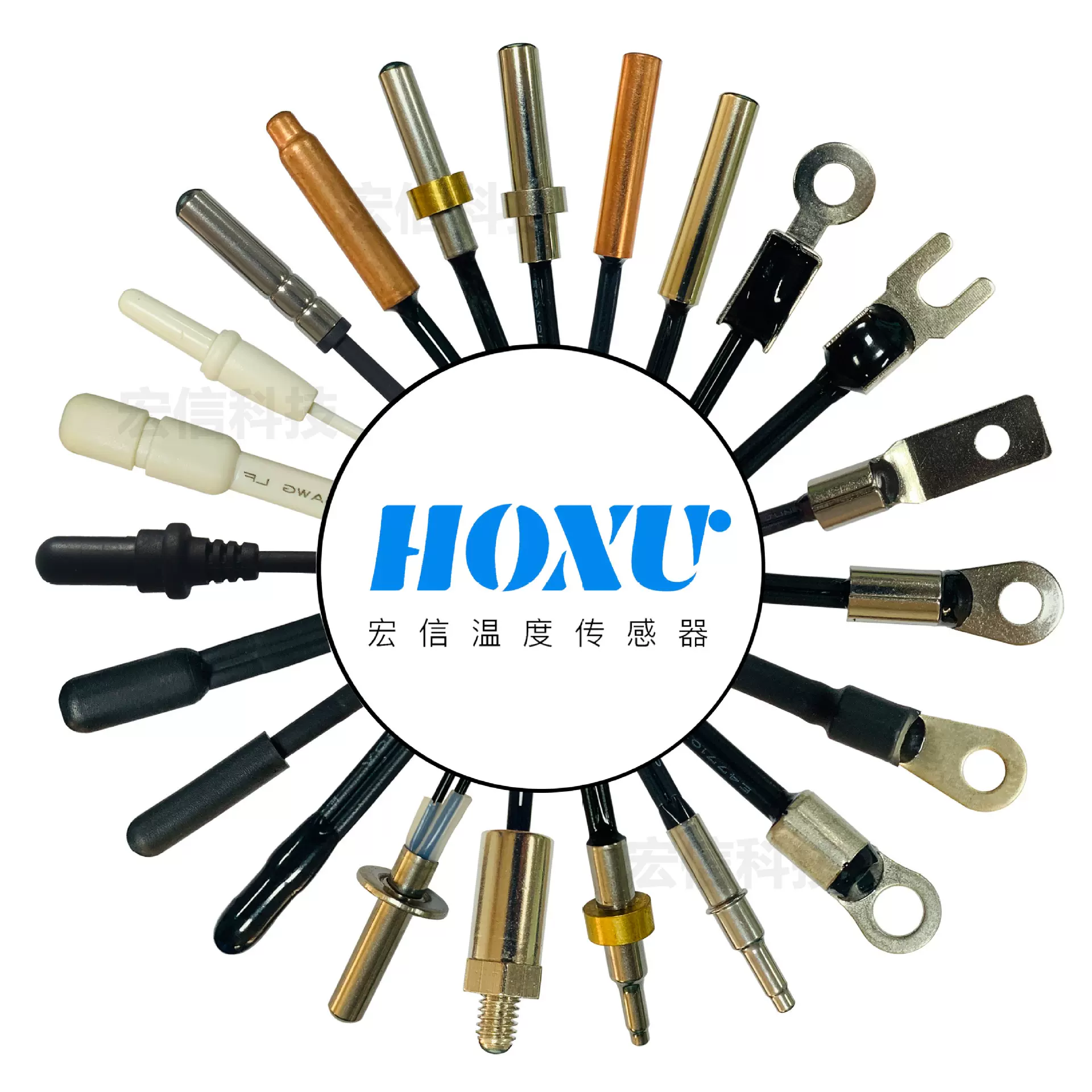 定制NTC温度传感器热敏电阻10k3950不锈钢挡片铝壳铜壳接线环探头