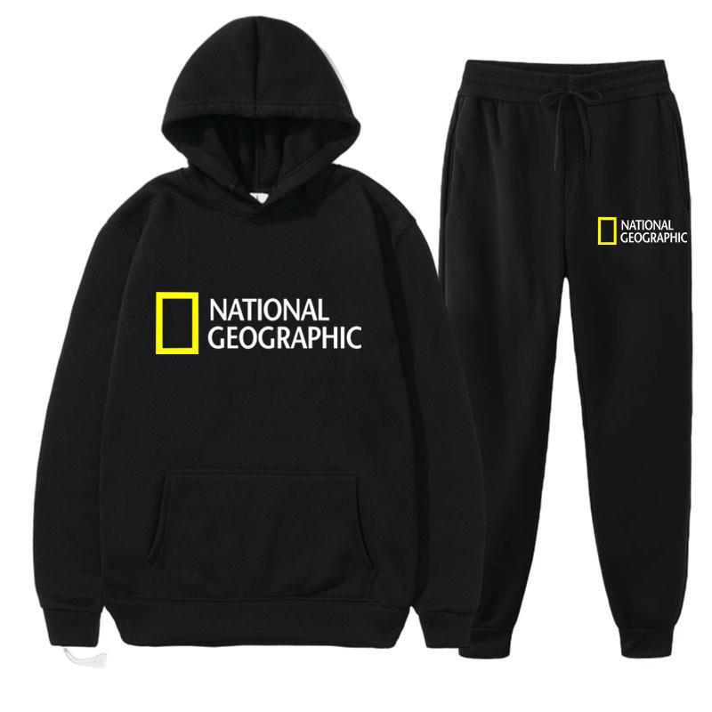 National Geographic Channel NATIONAL GEOGRAPHIC Sports suit Men's Spring and Autumn Two-Piece Set