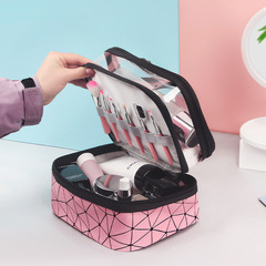 New Double-Layer Transparent Makeup Bag Portable Makeup Pouch for Women Large Capacity Makeup Storage Bag Makeup Box