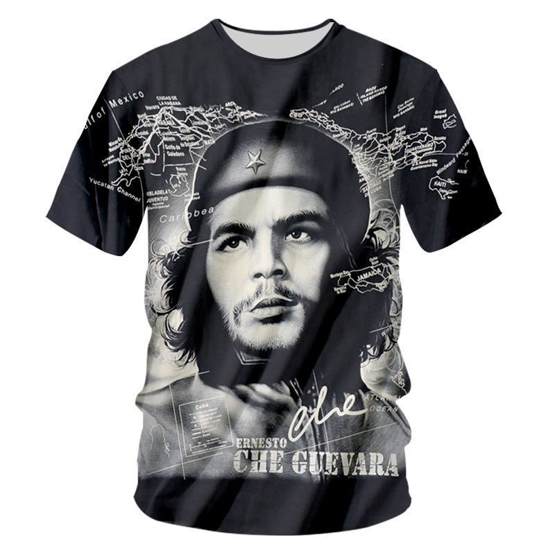 Cross-border Europe and the United States new casual men's short-sleeved 3D printing Che Guevara characters 3D short-sleeved T-shirt a generation