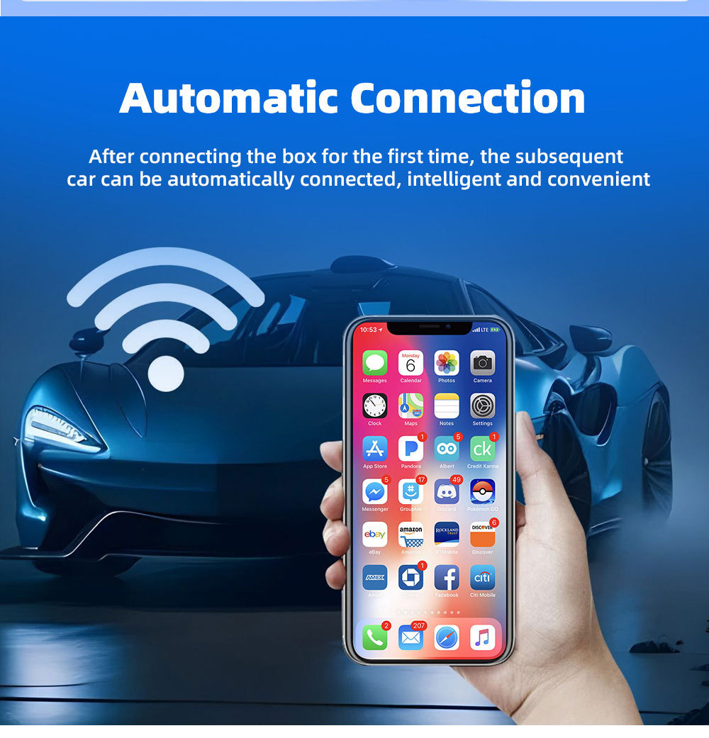 Hot-Selling 2-in-1 Wireless Carplay Box for Car-Machine Connectivity, Wired to Wireless Carplay Converter Box