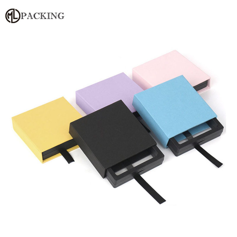 现货彩色薄膜盒悬浮抽拉特种纸透明珠宝盒戒指吊坠手镯透明展示盒