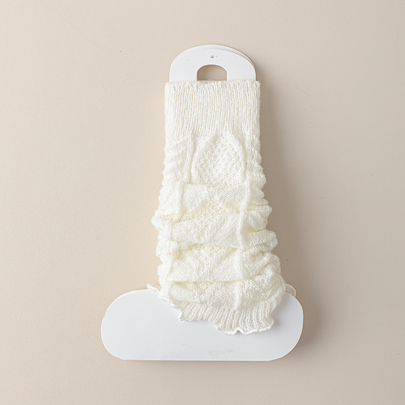 Women's autumn and winter solid color straight tube warm, sweat absorption, deodorant breathable y2k mid-tube knitted leg cover_voghion.com