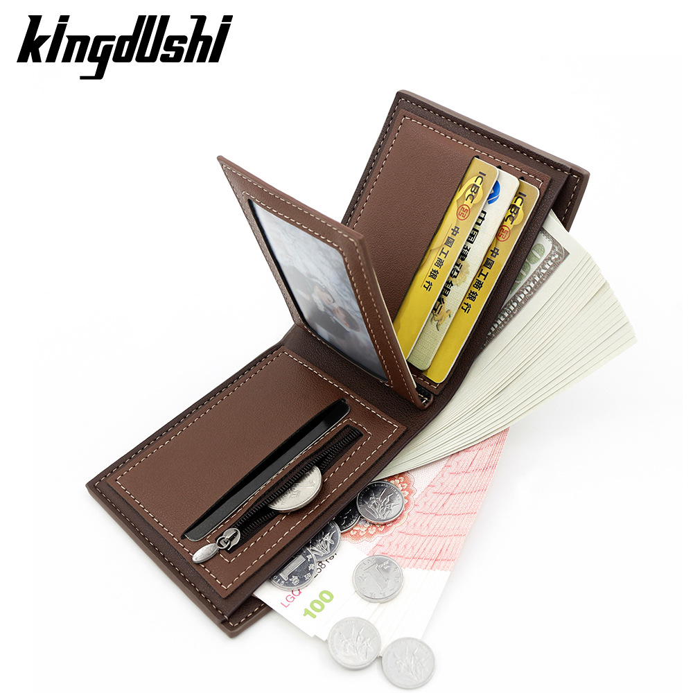Nueva billetera corta para hombre de moda estilo europeo y americano con múltiples tarjetas, billetera de pu, billetera de cuero suave, bolsa de monedas