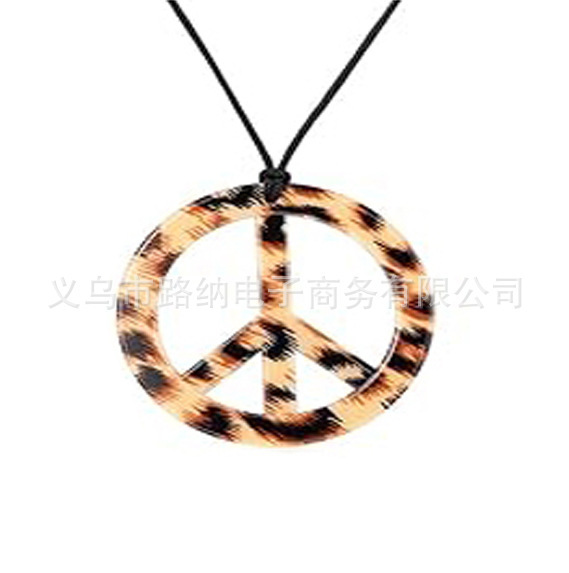 跨境狂欢节万圣节装饰七彩和平符嬉皮士项链吊坠耳环化妆舞会道具|undefined