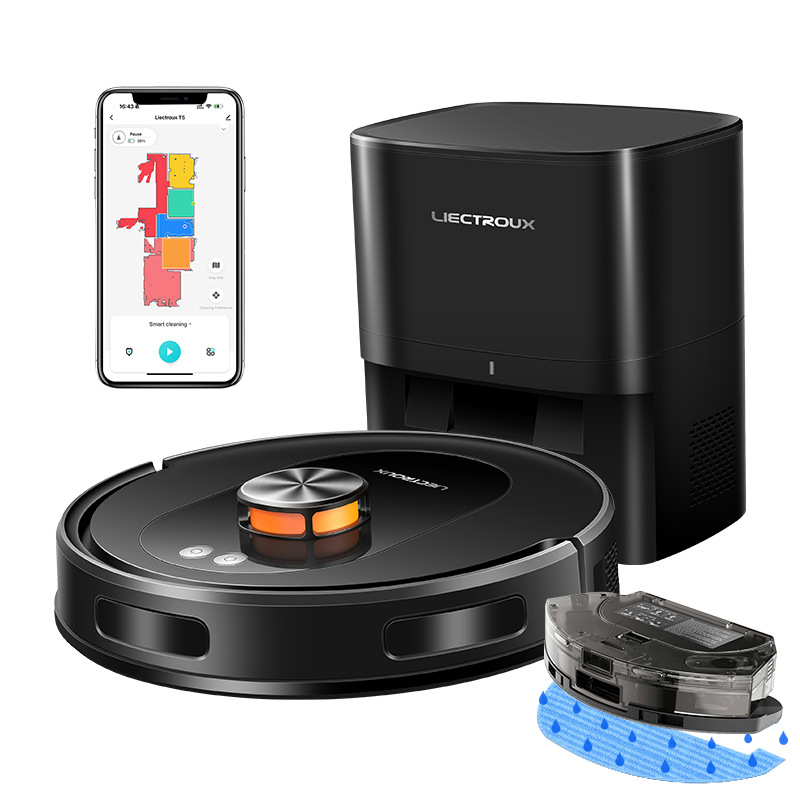 New German Liectroux Sweeping Robot T9 with Laser Mapping, Automatic Dust Collection, Smart Home Vacuuming and Mopping