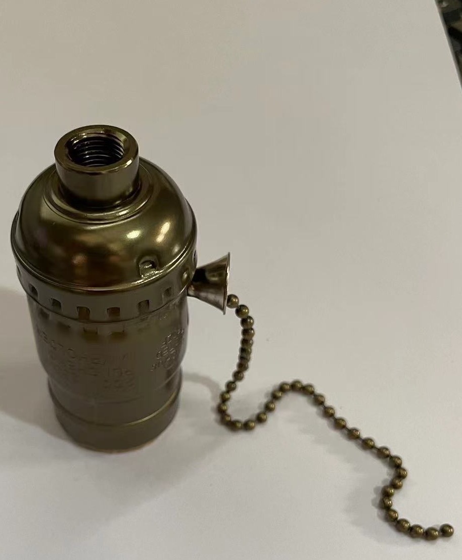 Portalámparas con Interruptor de Cable con Cierre de Cremallera E26 con Certificación UL Estándar de EE. UU. del Fabricante de Zhongshan, Accesorios de Iluminación con Cabezal de Lámpara con Cierre de Cremallera