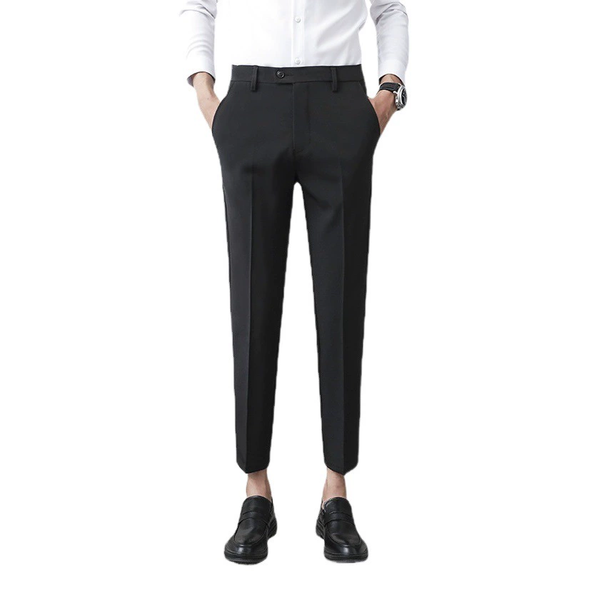 Новое поступление на весну, мужские Модные брюки до щиколотки в Корейском стиле, узкие брюки с маленькими штанинами, мужские деловые повседневные брюки, подходящие ко всему