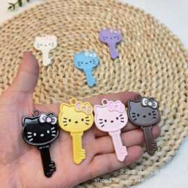 合金烤漆创意卡通kt猫钥匙miu系挂件DIY手机链包挂钥匙扣饰品配件