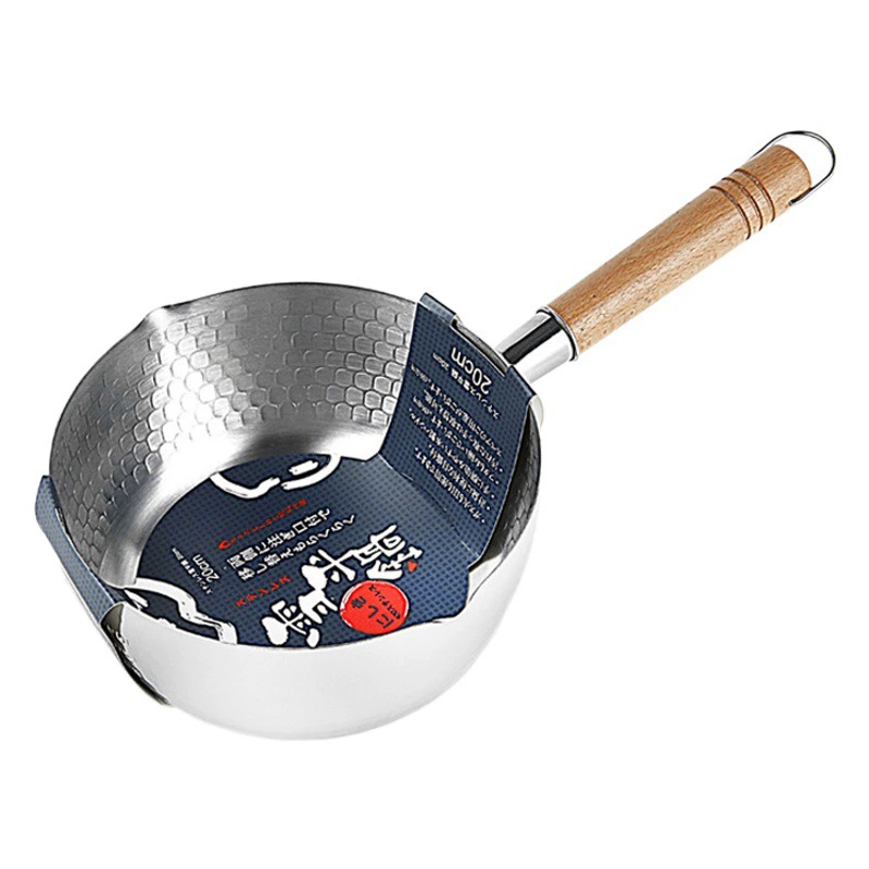 Кастрюля Yukihira из нержавеющей стали 430/304, утолщенная, с плоским дном, антипригарная, с одной ручкой, для приготовления молока, подходит для индукционных плит, утолщенная и долговечная.