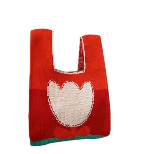 New flower niche knitted handbag for women in spring, autumn and summer travel knitted fashionable versatile personalized casual trendy bag