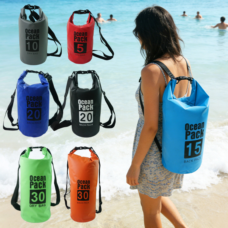 Bolsa impermeable al aire libre de gran capacidad de retroceso rafting bolsa de almacenamiento de natación para teléfonos móviles bolsa impermeable de barril mochila de hombro