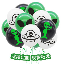 外星人气球太空人飞碟布置儿童生日派对装饰背景乳胶气球套装批发