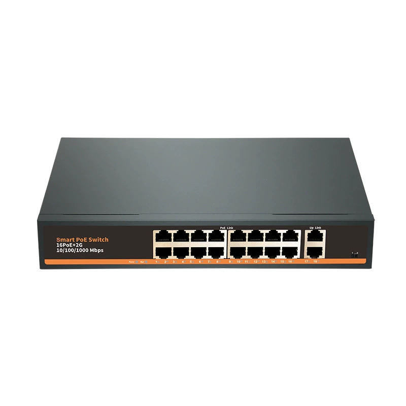 Стандартный коммутатор POE Gigabit с 16/18 портами, 250 метров дальности передачи, питание 52V