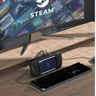适用SteamDeck拓展坞便携式掌机充电底座背夹支架连键盘游戏手柄