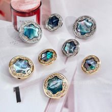 丽云金属纽扣手缝扣镶钻贝母时尚轻奢小香风大衣百搭女外套时装扣