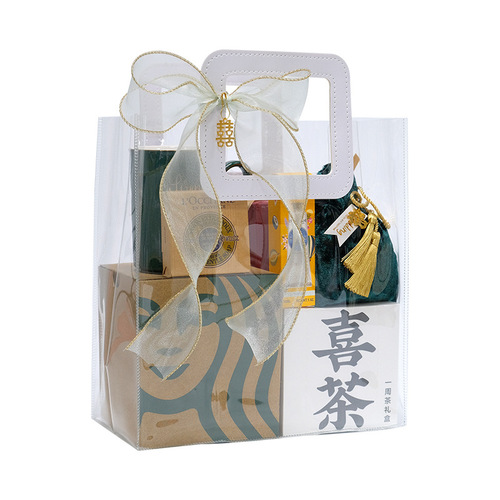Plastic Handbag for Candy Compliment Gift Bags PVC Transparent Hand Carry Bags Gift Bags Transparent PVC Bags