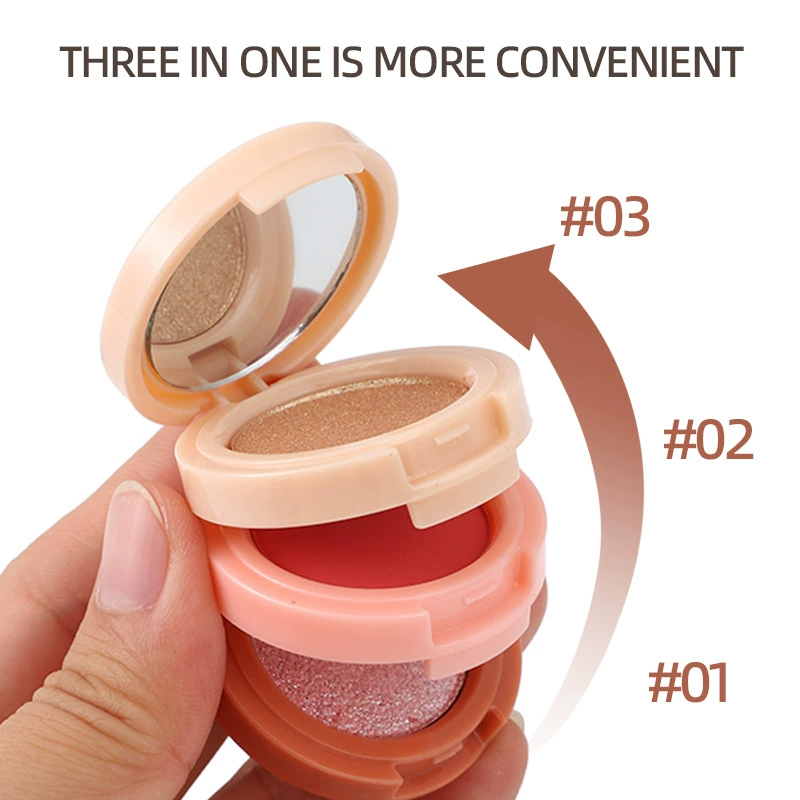 Highlighter, face blush, eyeshadow palette, (Cross-border trading), three in one