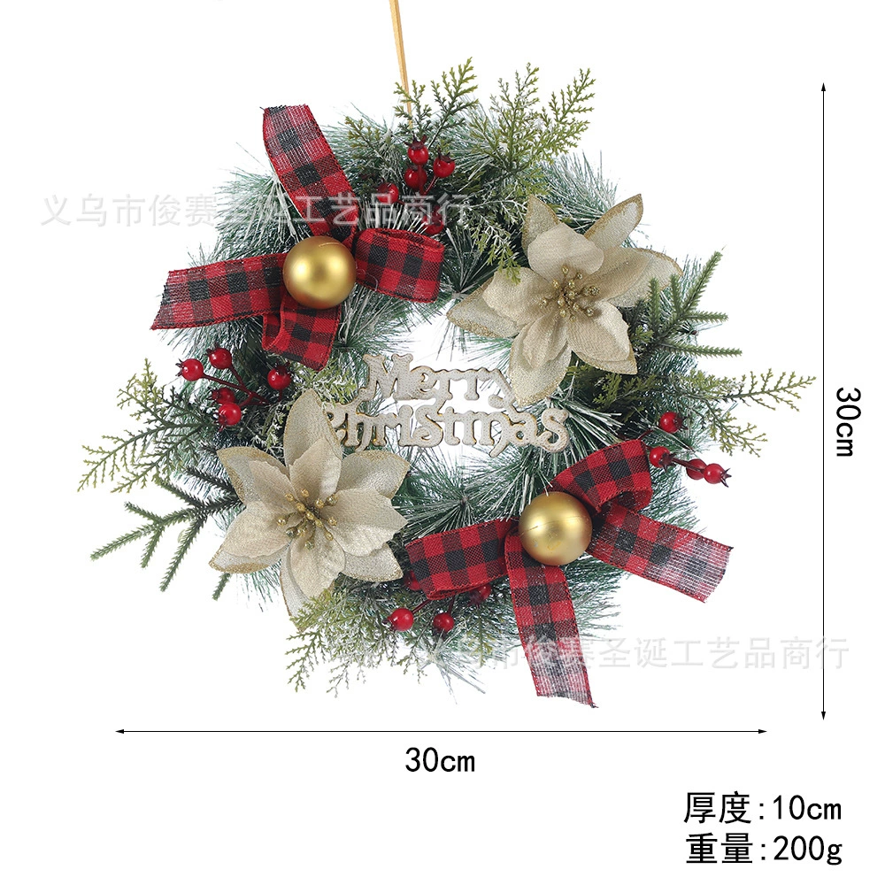 Christmas decorations wreath scene layout door hanging Christmas pine ring Christmas tree hanging pendant scene layout props