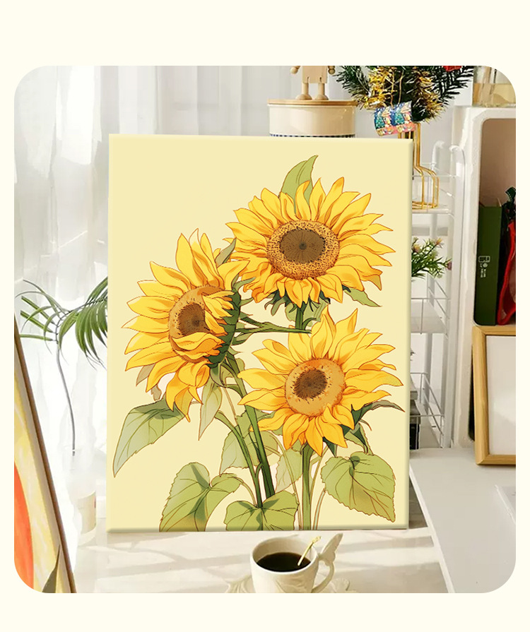 Golden Sunflower Painting