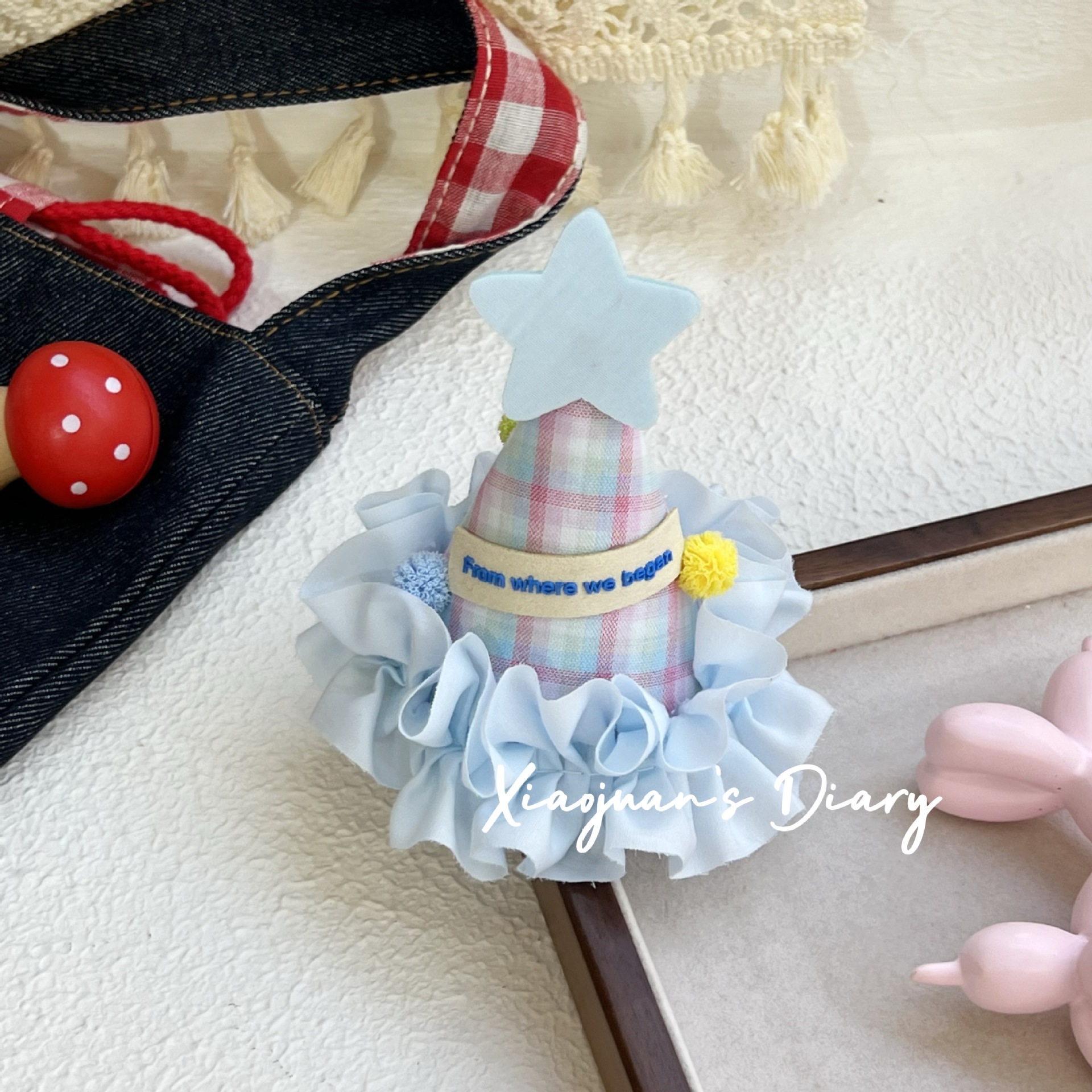 블루 스타 생일 모자