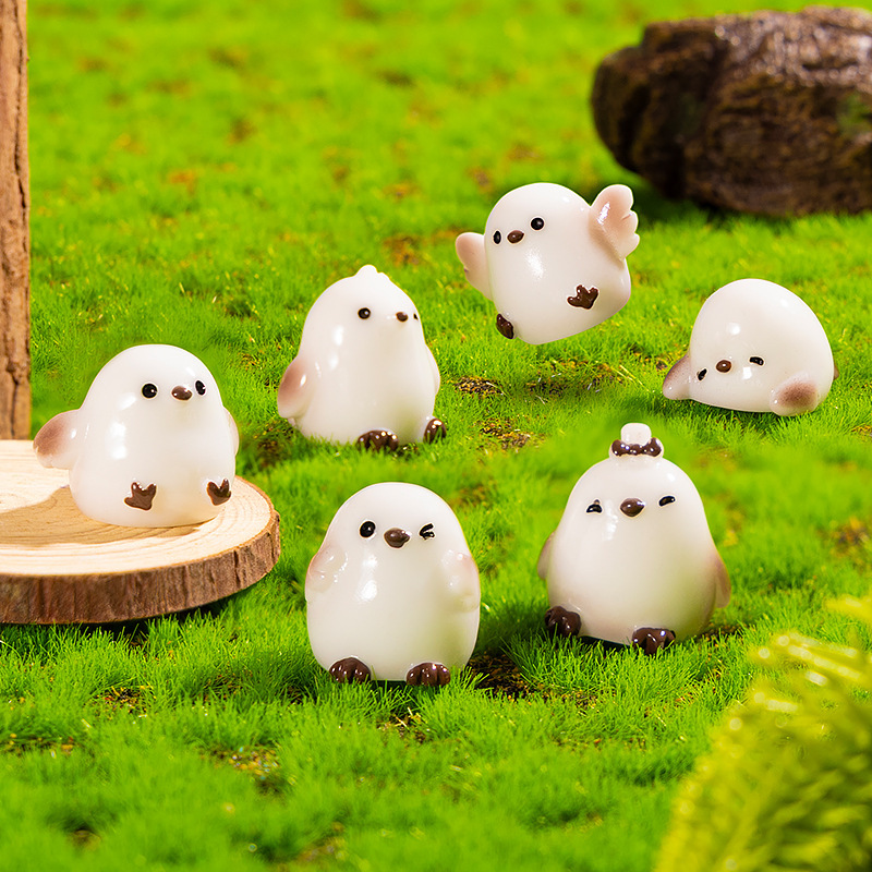 Micro-Landscape Ornaments, Cute Titmice, Cute Landscaping Resin DIY Craft Decorations, Small Ornaments, High-End Niche