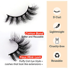跨境官網新款萌貓假睫毛濃密卷翹歐美睫毛十對裝一片式眼睫毛批發