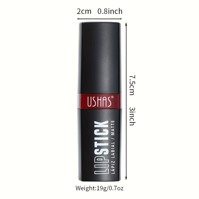 Помада USHAS Black — водостойкая матовая, стойкая 19 г, многофункциональная (губы/лицо/глаза)