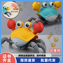 TikTok发光电动音乐儿童玩具感应逃跑螃蟹婴儿跨境批发体感遥控