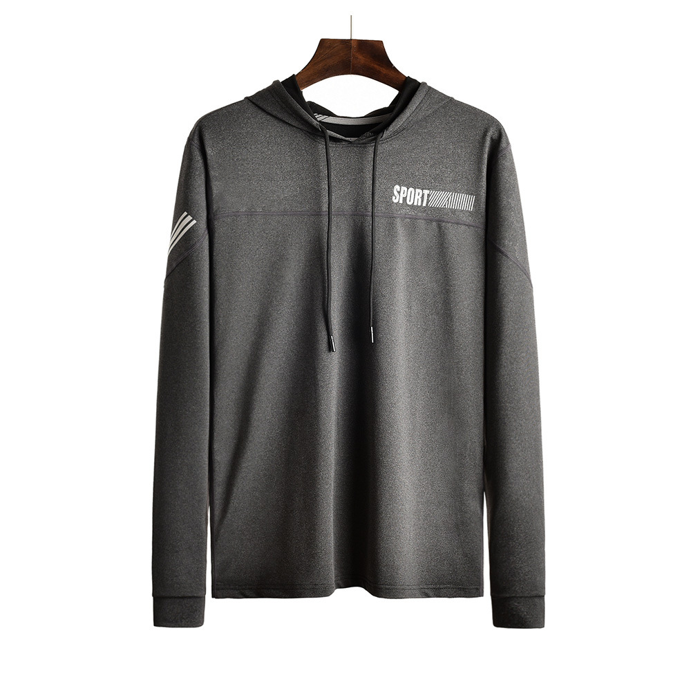 Sudadera con Capucha Deportiva de Manga Larga para Correr, Otoño e Invierno, Informal, Talla Grande, Ropa Deportiva para Hombre, Venta al por Mayor, Secado Rápido