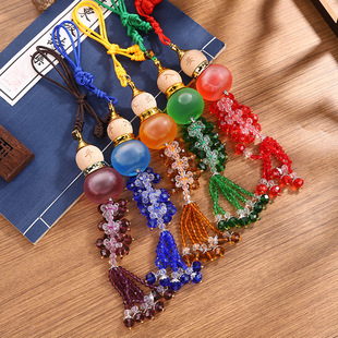 Crystal Gourd Pendant Hanging Essential Oil Bottle Car Aromatherapy Interior Decoration Accessory National Trend Style