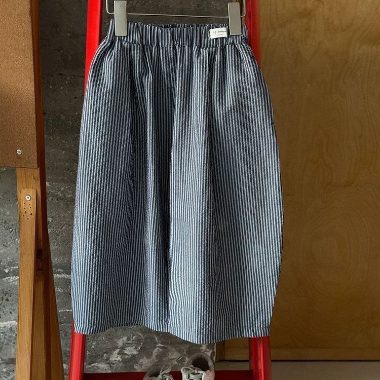 Children's Pants Spring and Summer New Korean Style Boys and Girls Lightweight Breathable Striped Lantern Pants Casual Mosquito-Proof Wide-Leg Pants