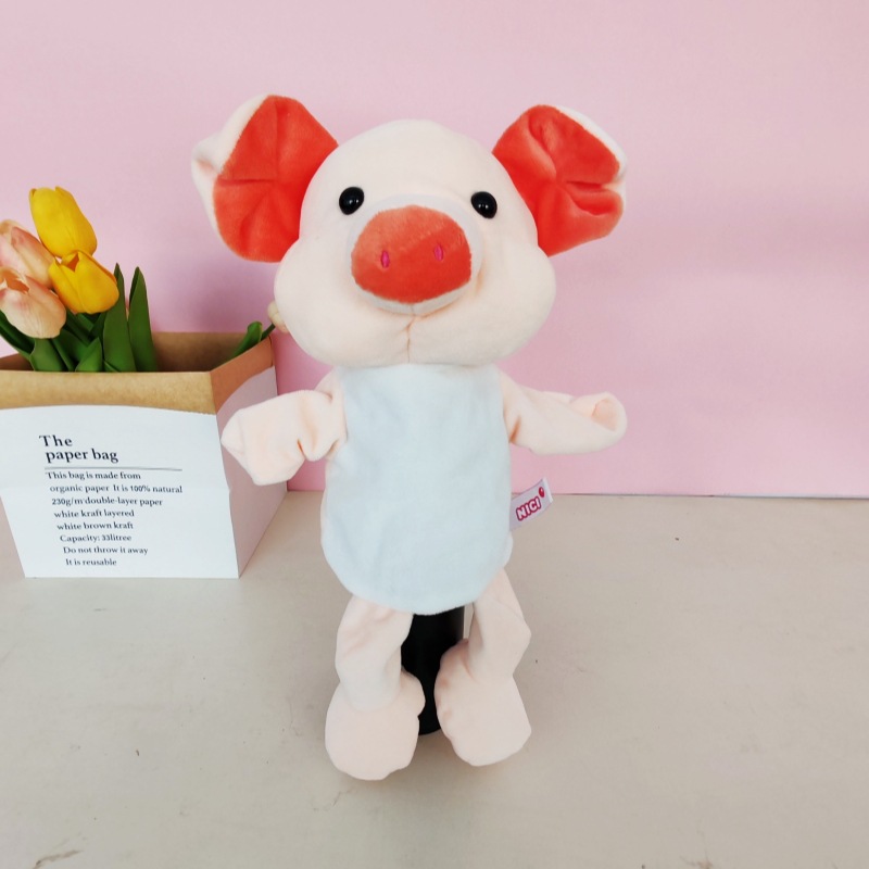 Marioneta de mano con boca móvil, muñeco de peluche para niños, guante de animal de peluche, muñeco de educación temprana para jardín de infantes