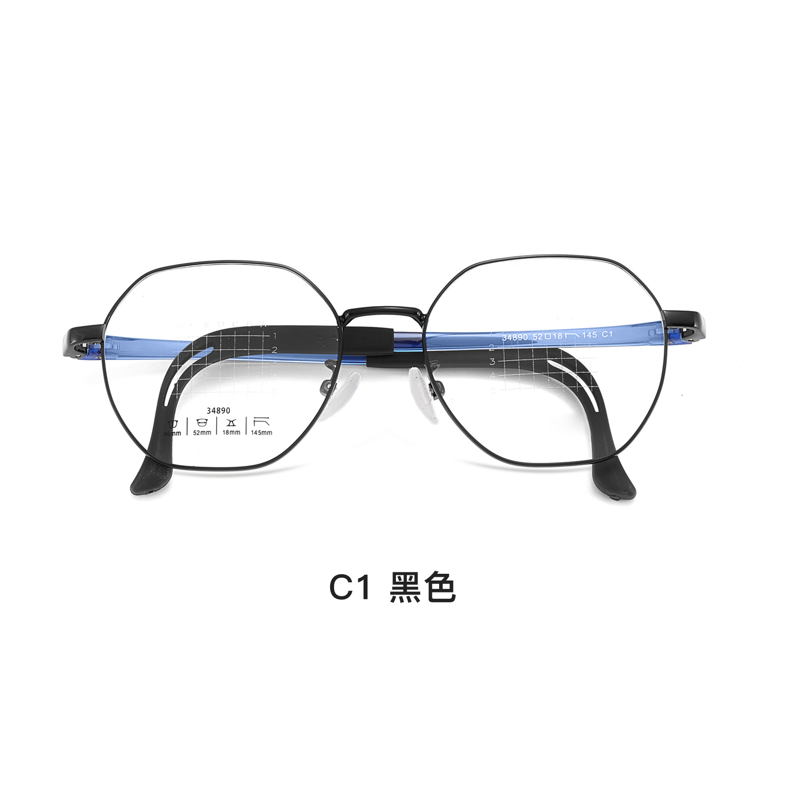 Prevención y control de miopía estudiantil ultraligera retro aleación multilateral de silicona marco de gafas gelatina esmerilado soporte nasal Danyang gafas