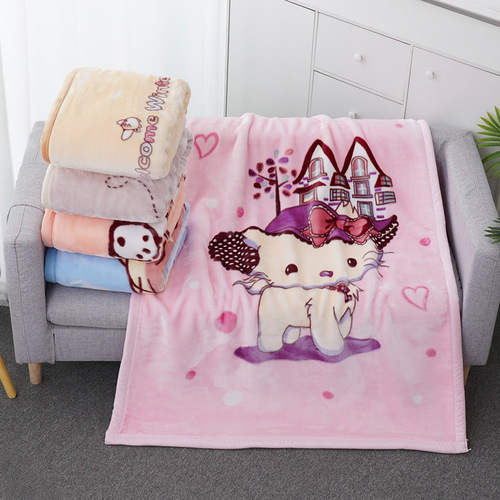 Autumn and winter newborn blankets, children's blankets, double-layer thickened winter cloud blankets, kindergarten knitted blankets wholesale