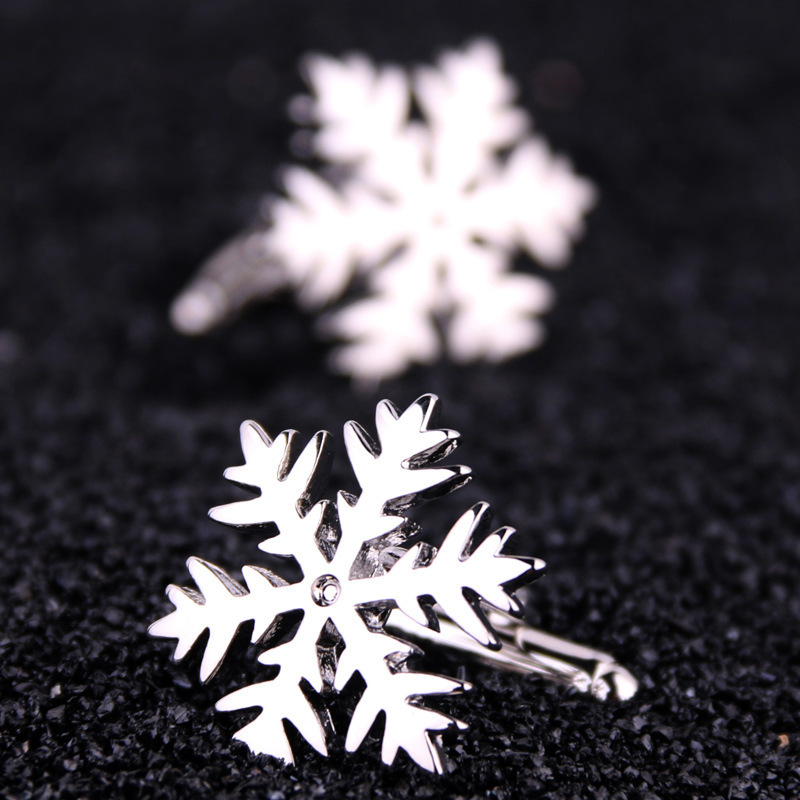 Silver snowflake cufflinks silver