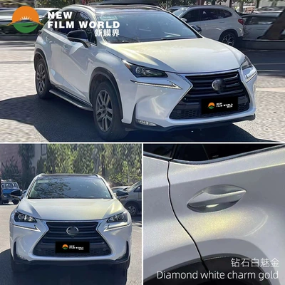 Car color change Film full car Automotive Film - diamond-white-charm-gold
