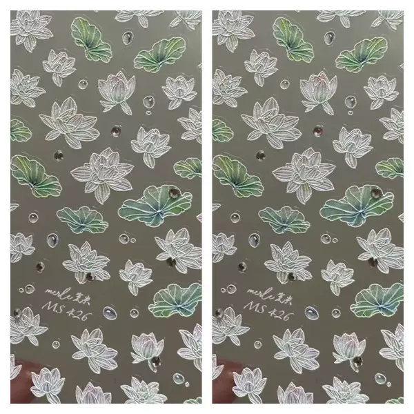 Xiaohongshu's New Cute Xiaohongshu Flower Nail Stickers, High-Quality 3D Waterproof Embossed Nail Stickers