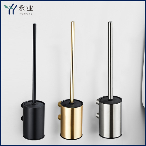 Creative Household Sanitary Ware Black Toilet Brush Set with Stainless Steel 304 Toilet Cleaning Brush Tool Cup for Wholesale